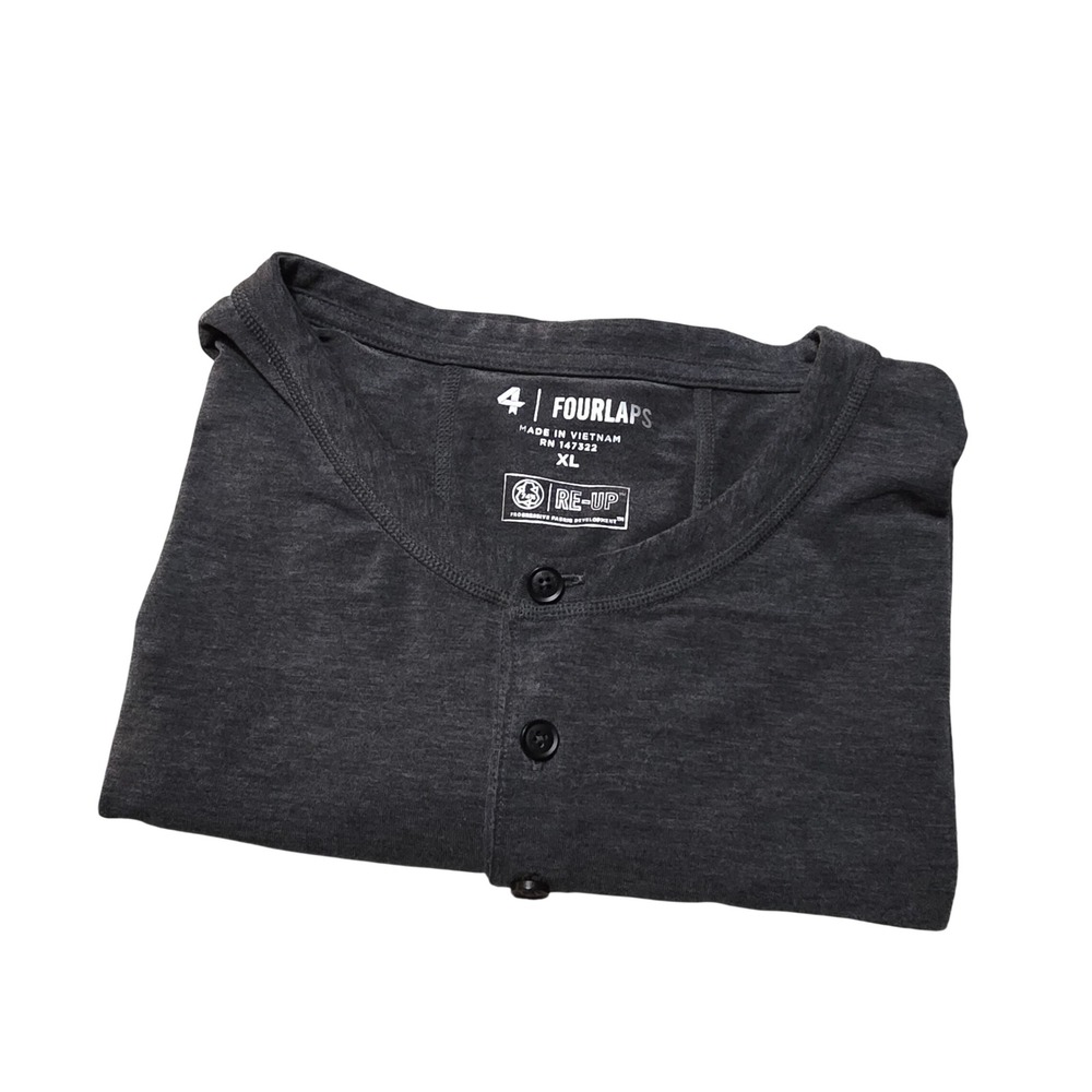 Fourlaps Mens Radius Re-Up Short Sleeve Henley Black XL - Picture 7 of 10